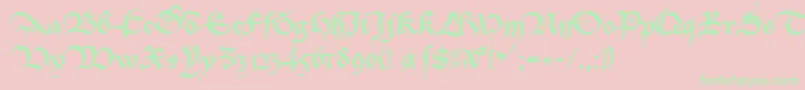 Bastarda K Font – Green Fonts on Pink Background