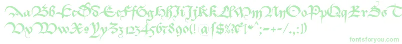 Bastarda K Font – Green Fonts on White Background