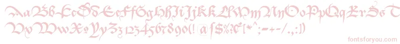 Bastarda K Font – Pink Fonts on White Background