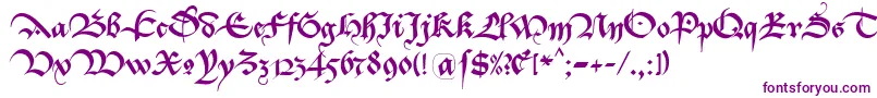 Bastarda K Font – Purple Fonts on White Background
