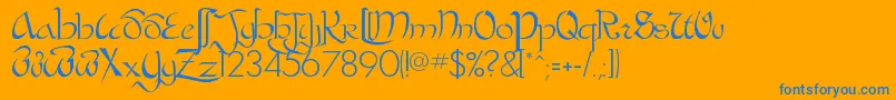 BastardaPlain Font – Blue Fonts on Orange Background