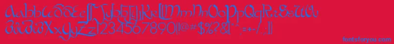 fuente BastardaPlain – Fuentes Azules Sobre Fondo Rojo