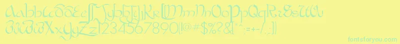 BastardaPlain Font – Green Fonts on Yellow Background