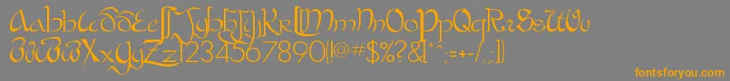 フォントBastardaPlain – オレンジの文字は灰色の背景にあります。