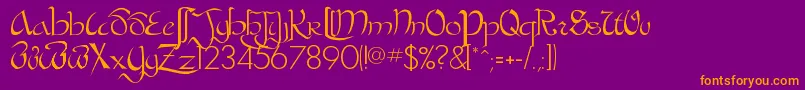 BastardaPlain Font – Orange Fonts on Purple Background