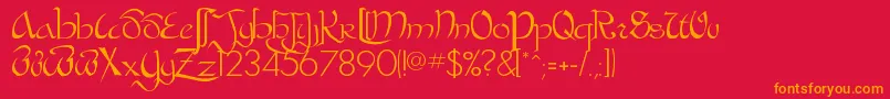 BastardaPlain Font – Orange Fonts on Red Background