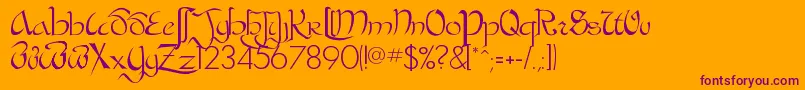BastardaPlain-Schriftart – Violette Schriften auf orangefarbenem Hintergrund
