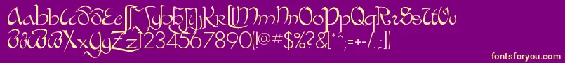 BastardaPlain Font – Yellow Fonts on Purple Background