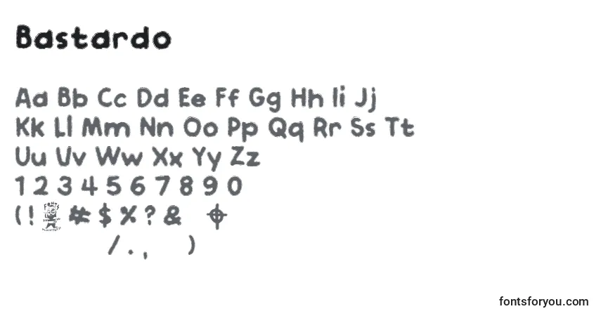 Schriftart Bastardo – Alphabet, Zahlen, spezielle Symbole