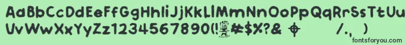 フォントBastardo – 緑の背景に黒い文字