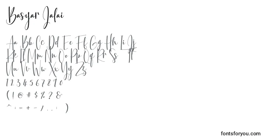 Schriftart Basyar Jalai – Alphabet, Zahlen, spezielle Symbole