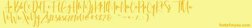 Basyar Jalai Font – Orange Fonts on Yellow Background