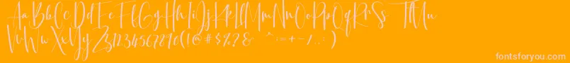 Basyar Jalai Font – Pink Fonts on Orange Background