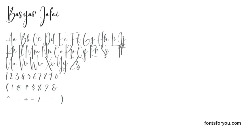Schriftart Basyar Jalai (120798) – Alphabet, Zahlen, spezielle Symbole