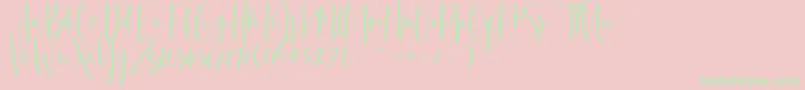 Basyar Jalai-Schriftart – Grüne Schriften auf rosa Hintergrund
