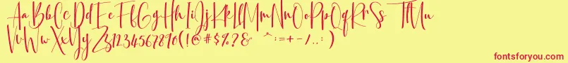 Basyar Jalai Font – Red Fonts on Yellow Background