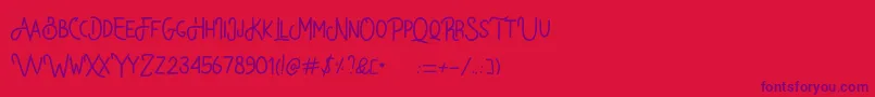 Bataler Font – Purple Fonts on Red Background