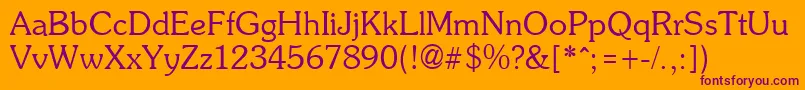 SoutaneRegular Font – Purple Fonts on Orange Background