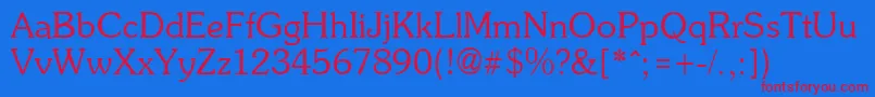 SoutaneRegular Font – Red Fonts on Blue Background