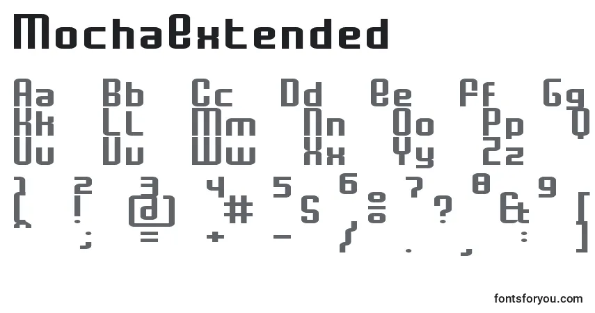 MochaExtended-fontti – aakkoset, numerot, erikoismerkit