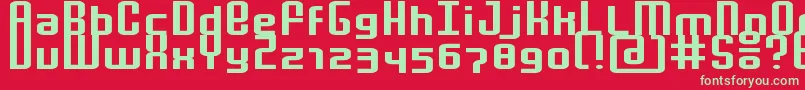 MochaExtended Font – Green Fonts on Red Background