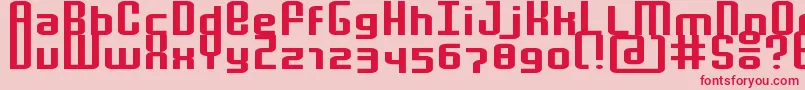 MochaExtended-Schriftart – Rote Schriften auf rosa Hintergrund