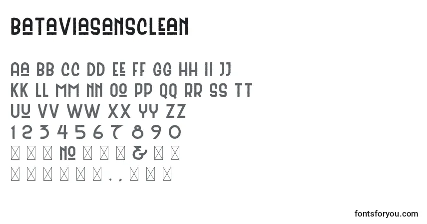 Schriftart BataviaSansClean – Alphabet, Zahlen, spezielle Symbole