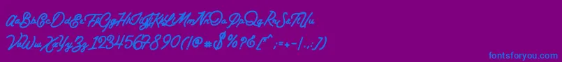 BataviaScriptClean-Schriftart – Blaue Schriften auf violettem Hintergrund