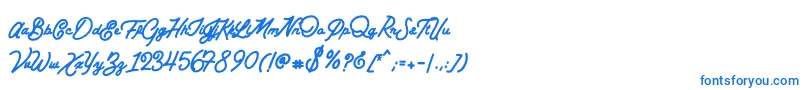 BataviaScriptClean-Schriftart – Blaue Schriften auf weißem Hintergrund