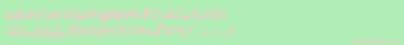 BataviaScriptClean Font – Pink Fonts on Green Background