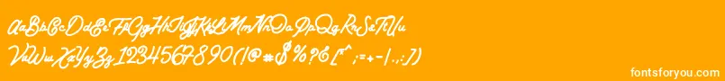 BataviaScriptClean-Schriftart – Weiße Schriften auf orangefarbenem Hintergrund