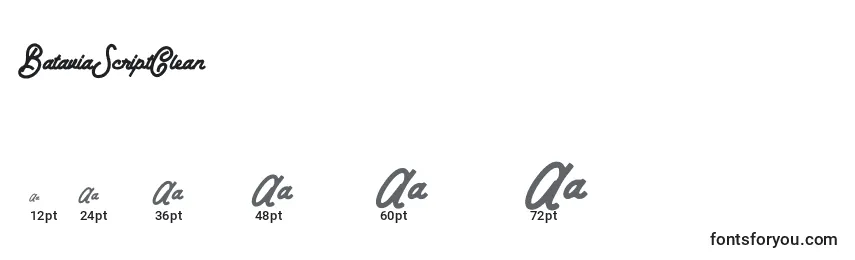 BataviaScriptClean Font Sizes
