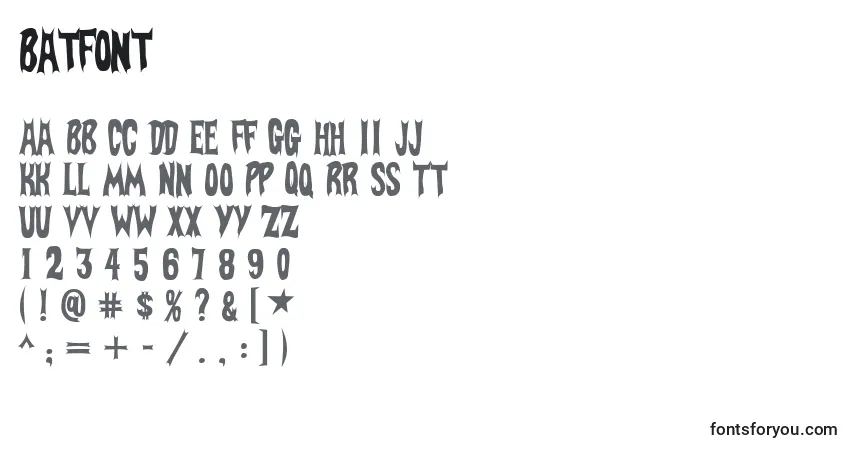 Schriftart BatFont (120803) – Alphabet, Zahlen, spezielle Symbole