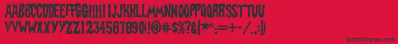 BatFont Font – Black Fonts on Red Background