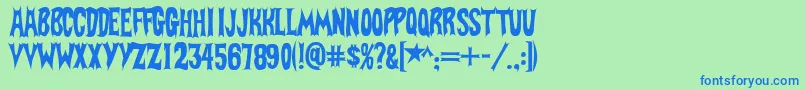 Шрифт BatFont – синие шрифты на зелёном фоне