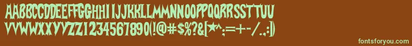 Шрифт BatFont – зелёные шрифты на коричневом фоне