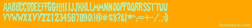 BatFont Font – Green Fonts on Orange Background