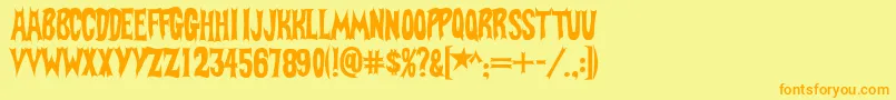 BatFont Font – Orange Fonts on Yellow Background