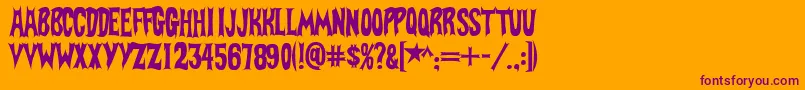 BatFont Font – Purple Fonts on Orange Background