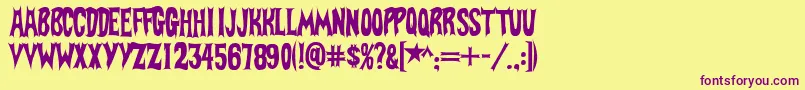 BatFont Font – Purple Fonts on Yellow Background