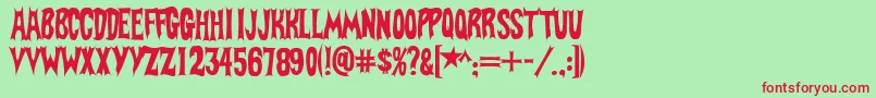 Шрифт BatFont – красные шрифты на зелёном фоне