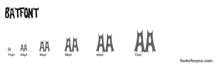 BatFont (120803) Font Sizes