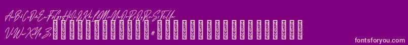 Bathagor-fontti – vaaleanpunaiset fontit violetilla taustalla