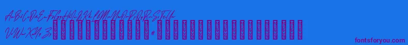 Bathagor Font – Purple Fonts on Blue Background