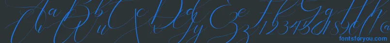 Bathey Font – Blue Fonts on Black Background