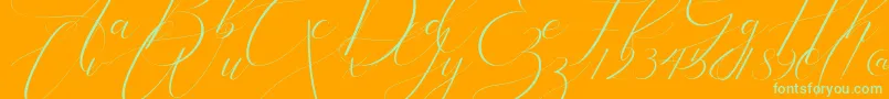 Bathey Font – Green Fonts on Orange Background