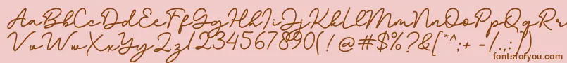 Bathilda Font – Brown Fonts on Pink Background