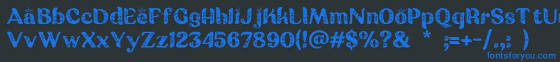 フォントBatik Ganasan – 黒い背景に青い文字