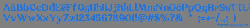 Batik Ganasan Font – Blue Fonts on Gray Background