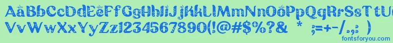 Batik Ganasan Font – Blue Fonts on Green Background